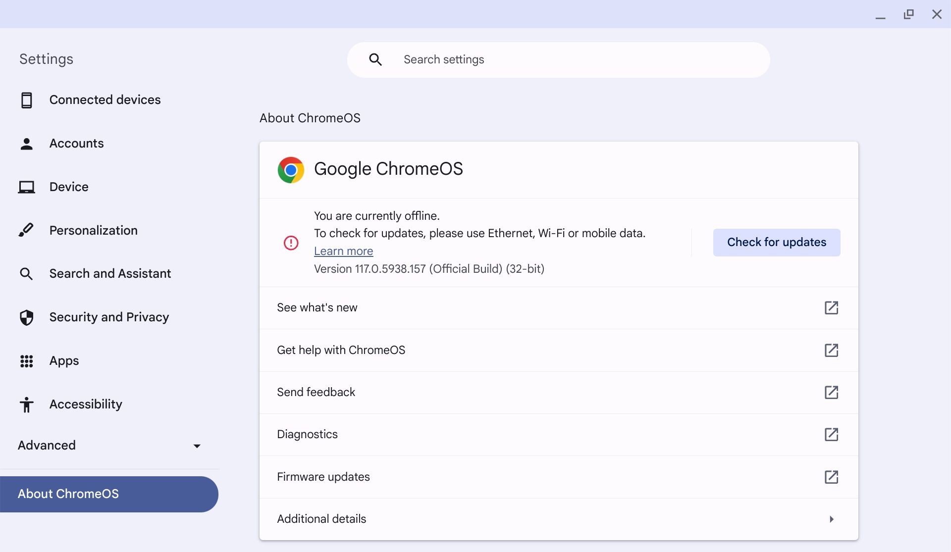 Google ChromeOS صفحه را با تنظیمات مرتبط به روز می کند