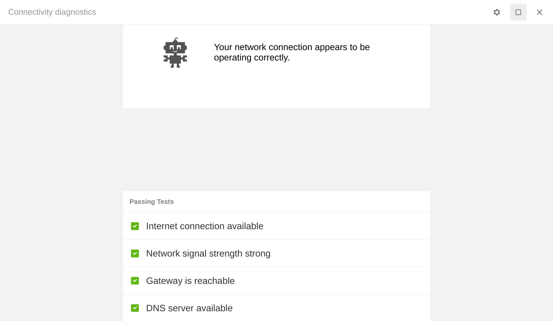 خروجی Chrome Connectivity Diagnostics با وضعیت ها