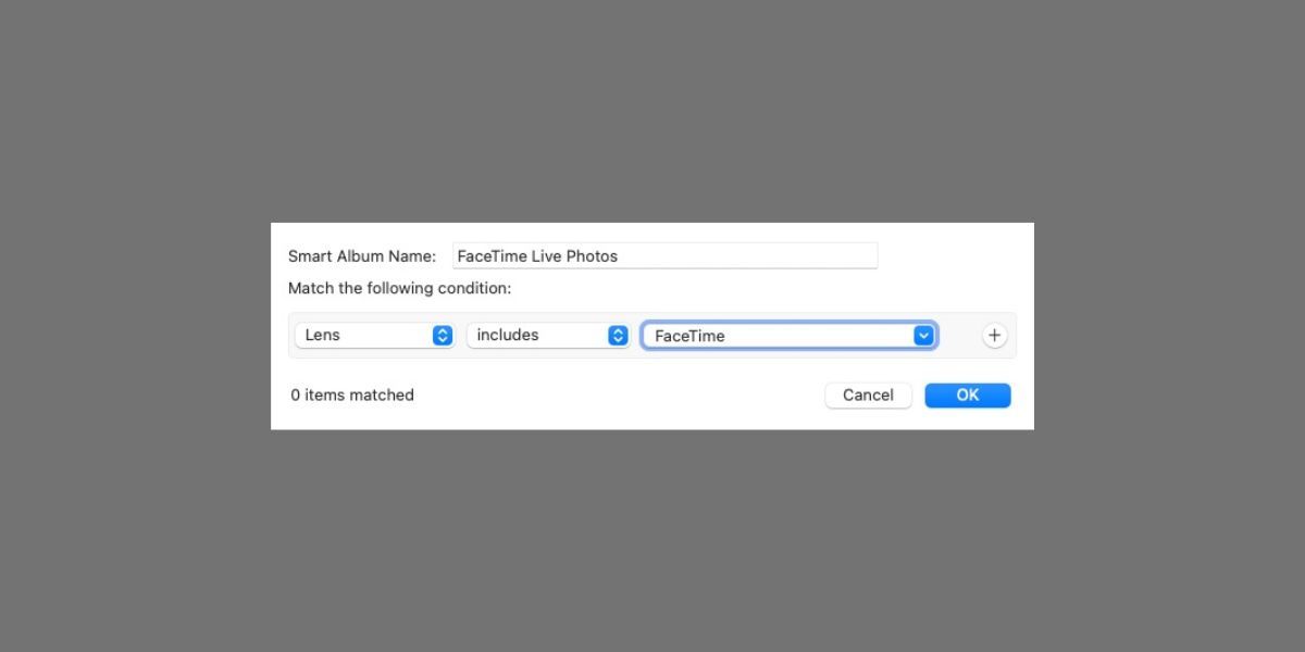Creating a smart album in Photos on Mac