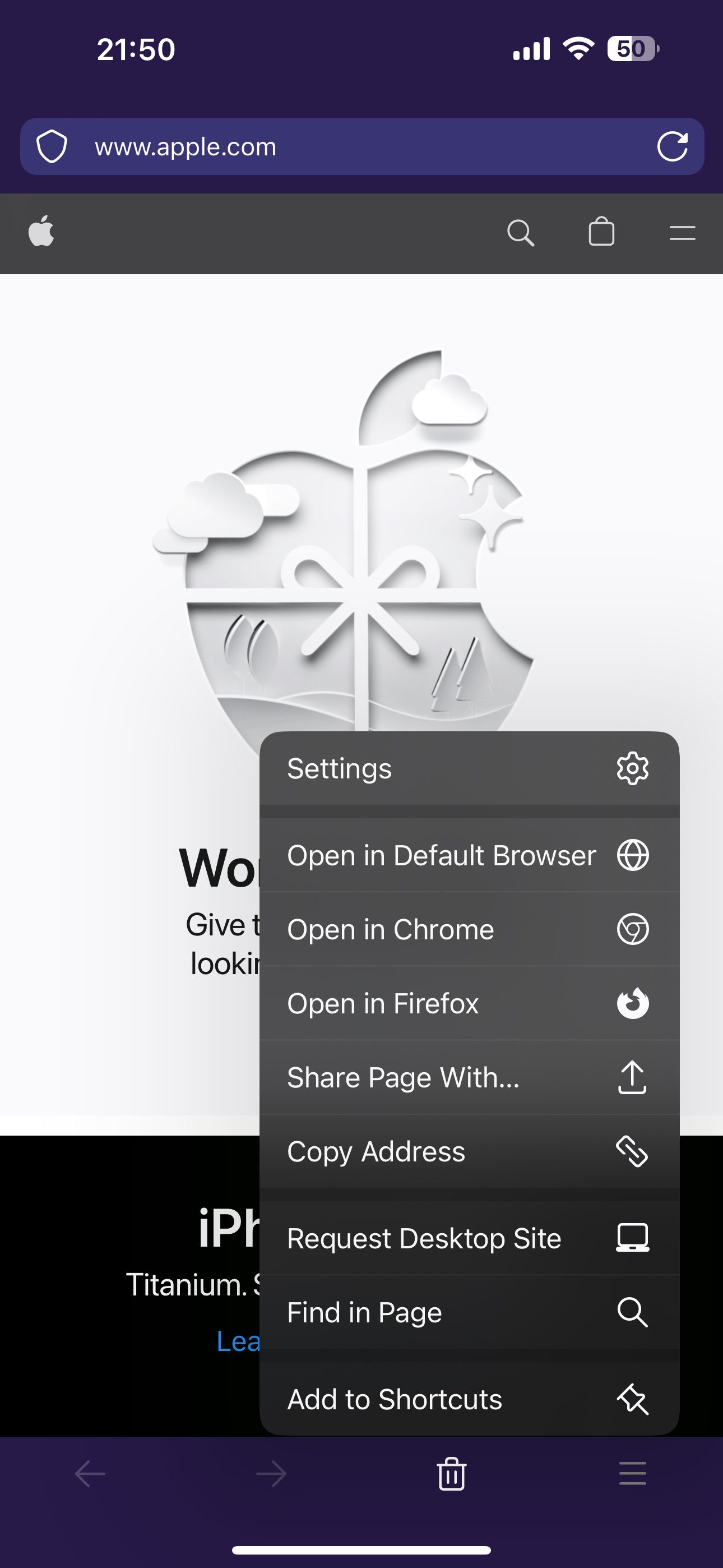 Firefox Focus settings