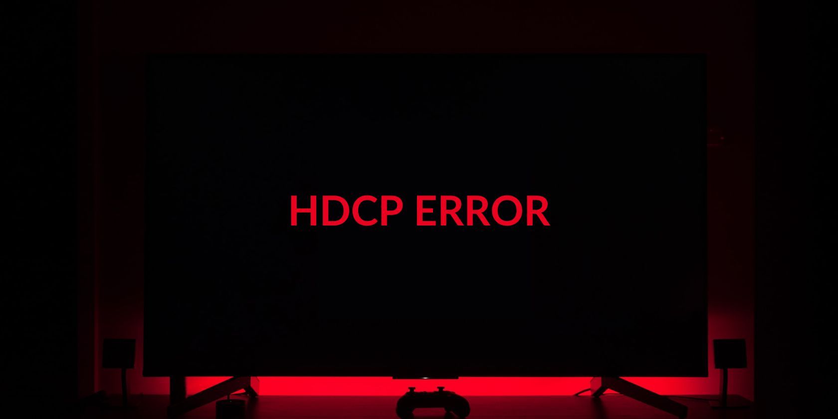 tv in dark room displaying hdcp error message