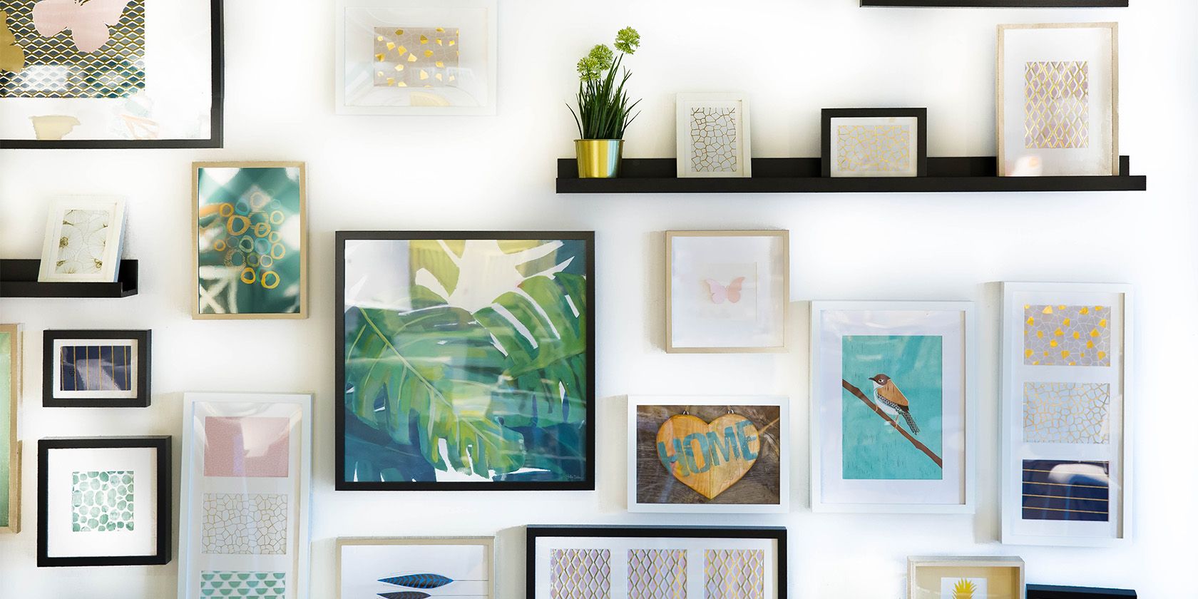 Home Decor and Surface Pattern Designs in Frames on a Wall