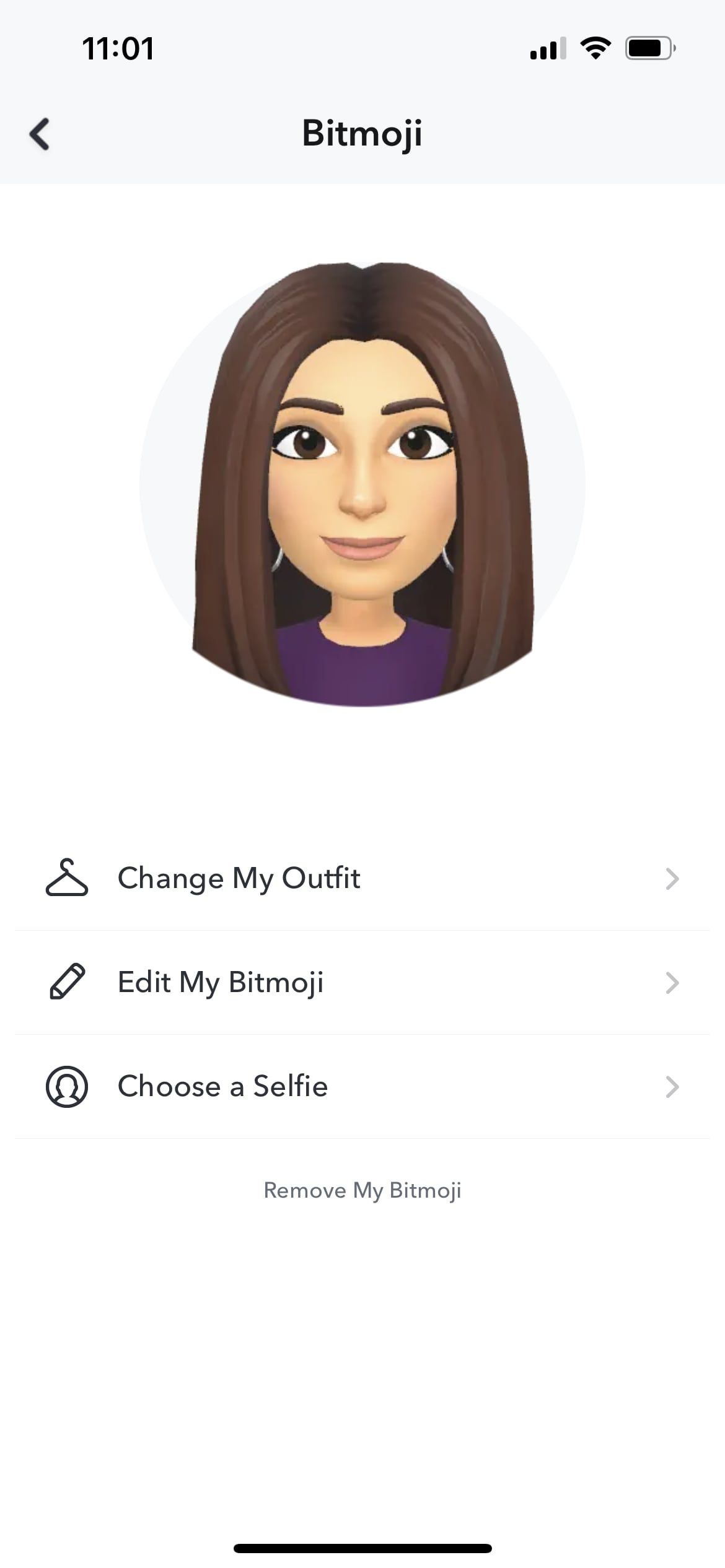 تنظیمات Bitmoji در اسنپ چت