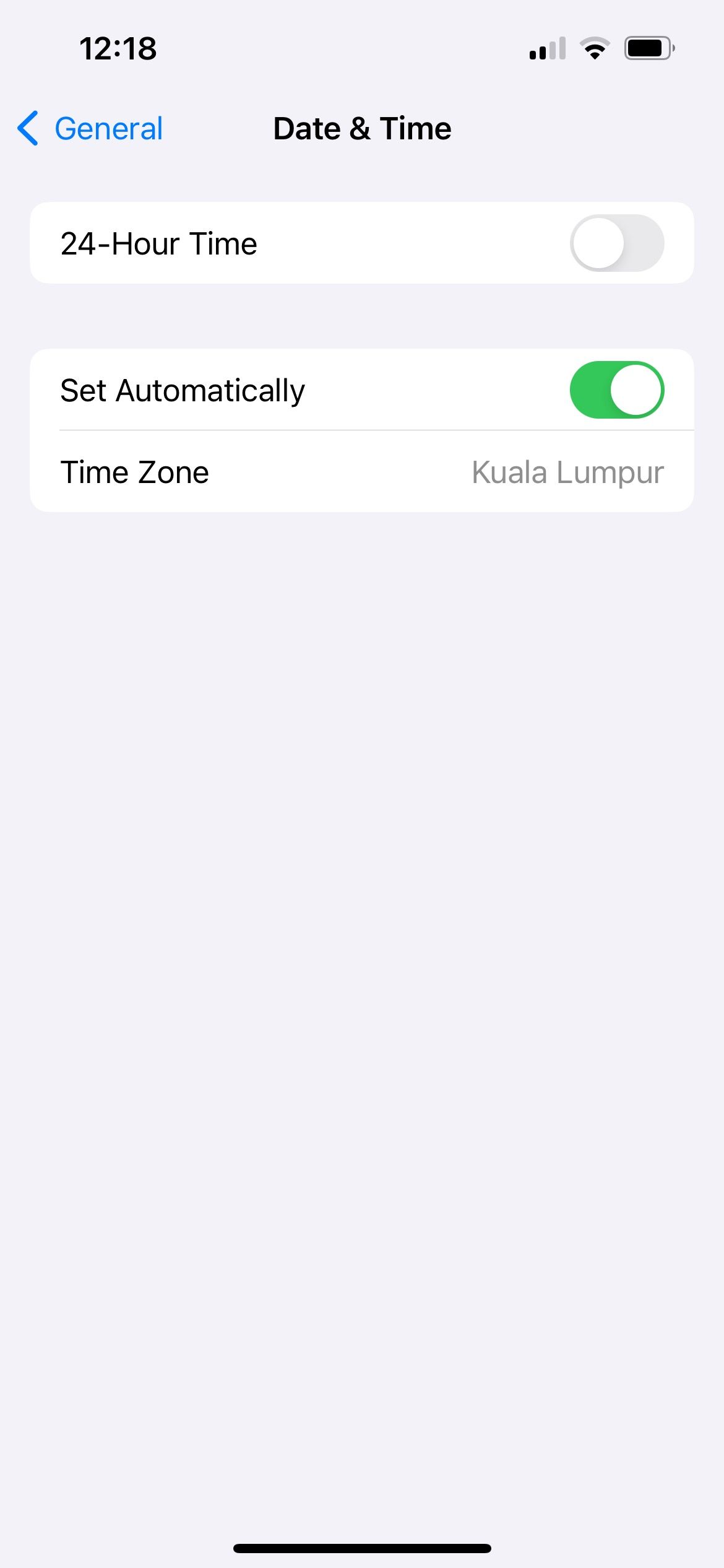 iphone date and time settings