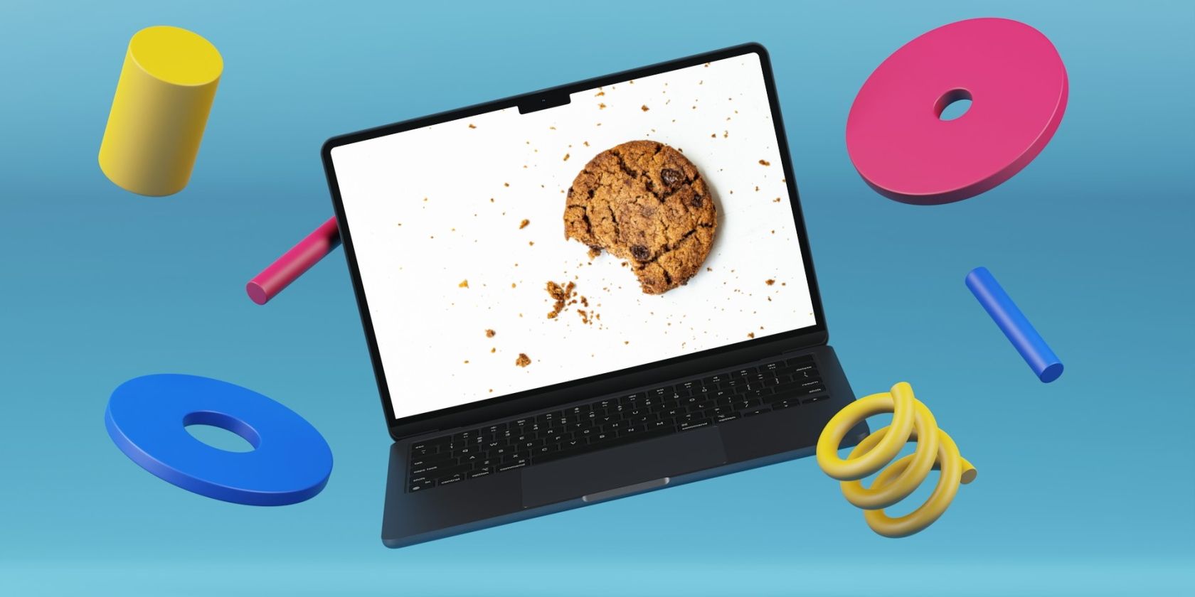 MacBook Air showing a cookie on the screen