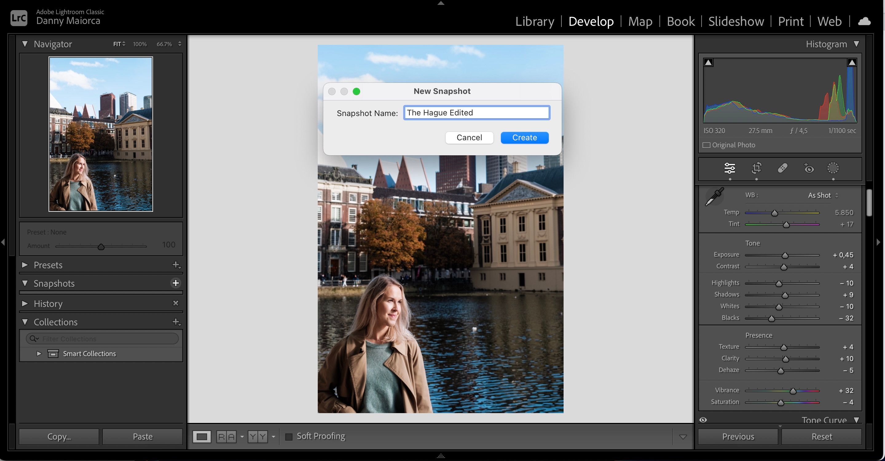 Naming a Newly-Created Snapshot in Adobe Lightroom