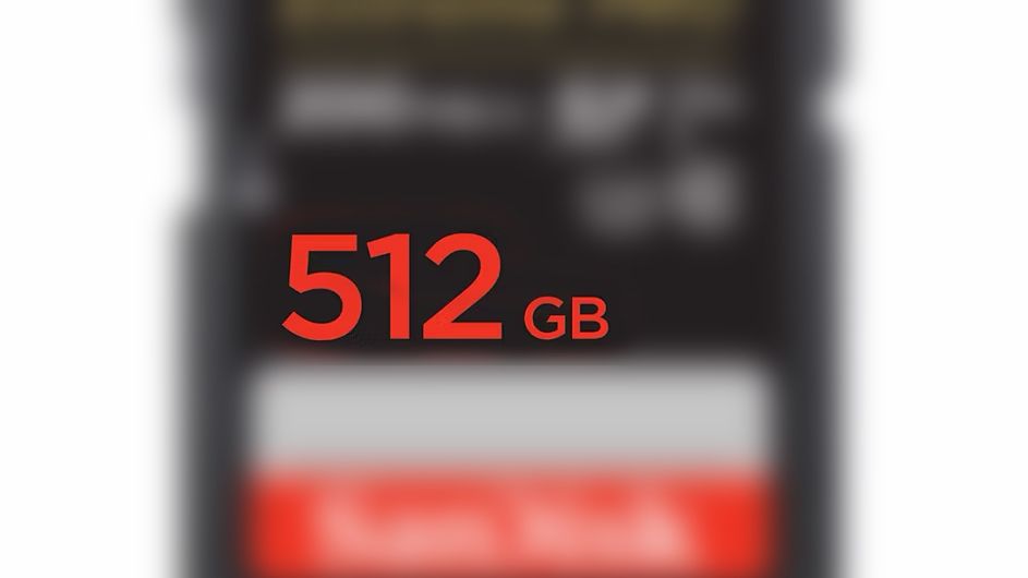 the storage space shown on a sandisk SD card label