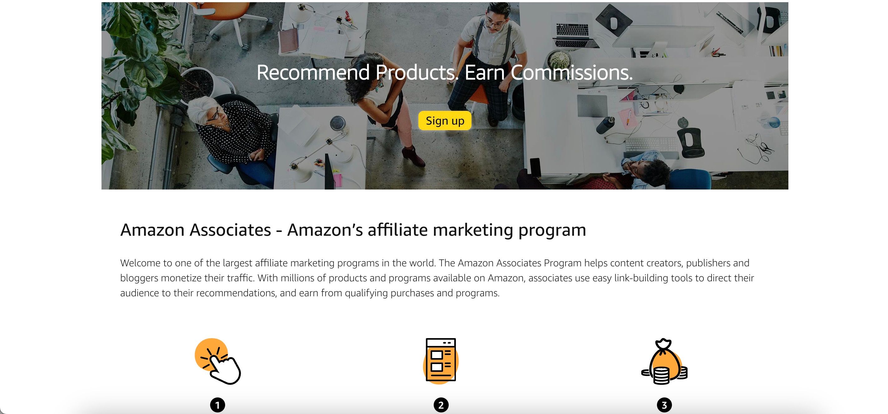 The Sign Up Button for Amazon Associates