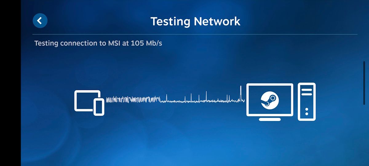 Testing network on the Steam Link app
