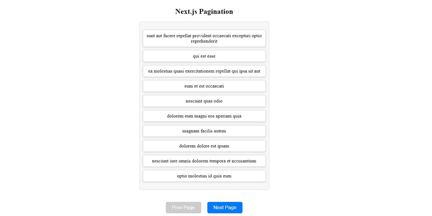 Tanstack Query Pagination Example in Next.js Application