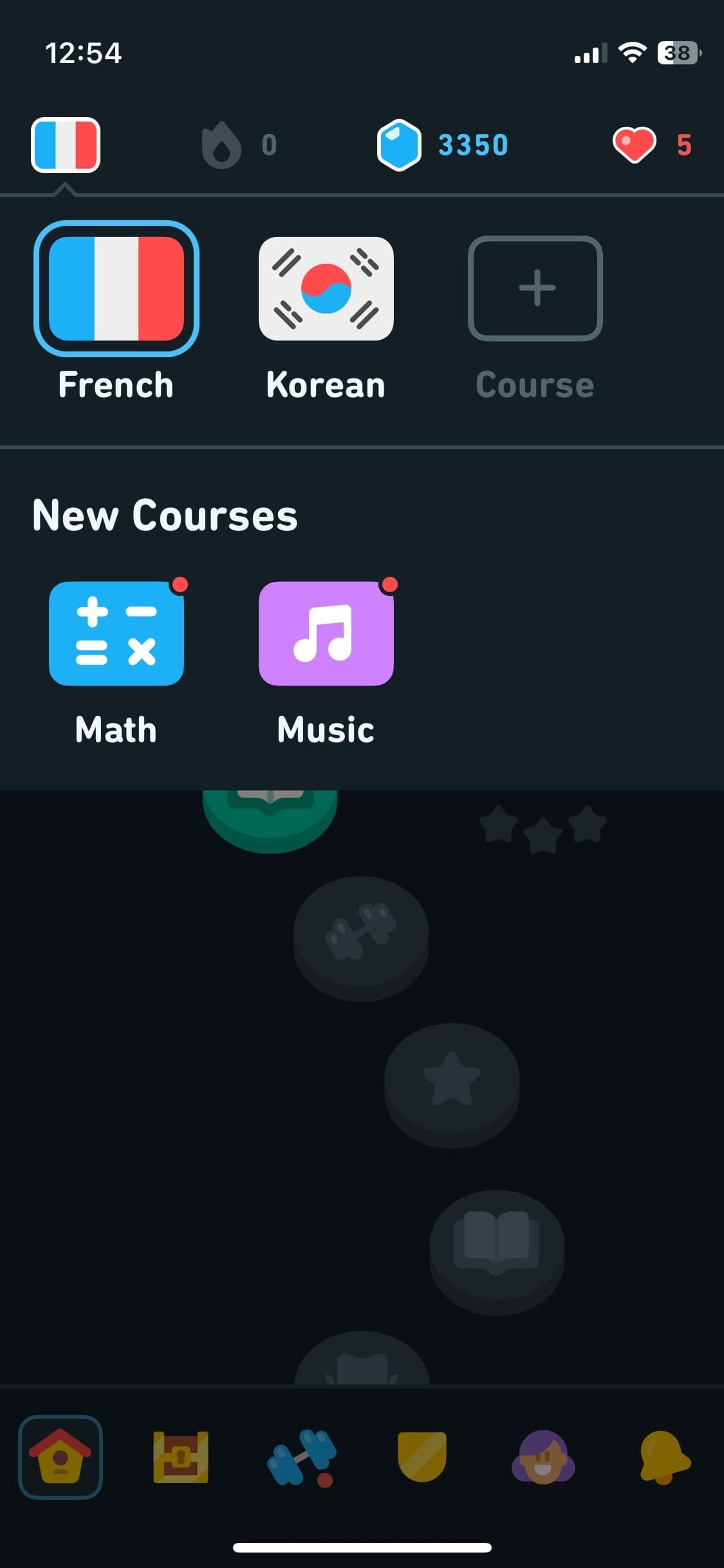ضربه زدن به پرچم روی موبایل duolingo