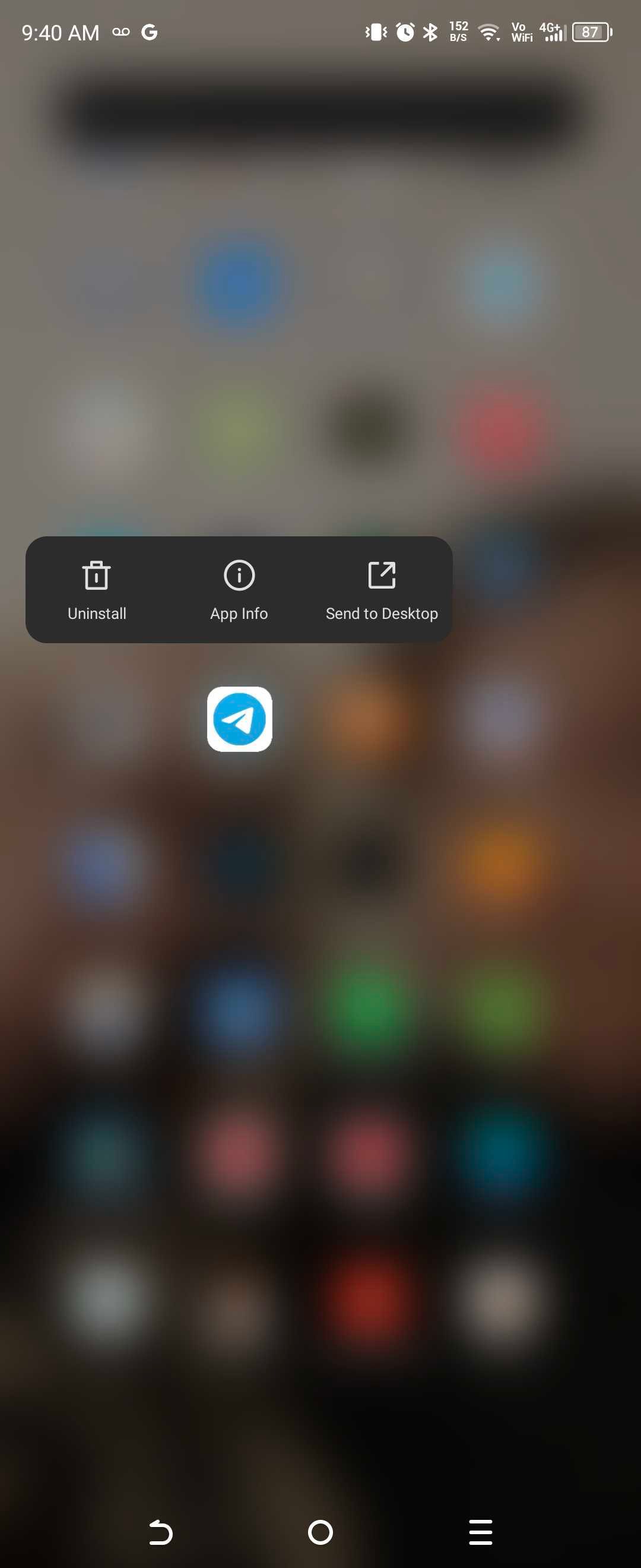 telegram app info option