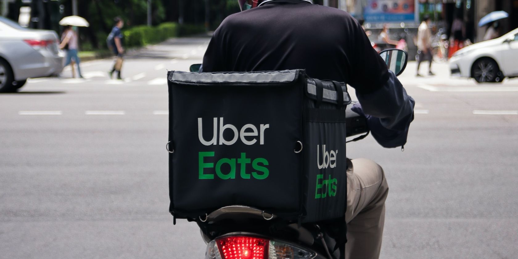 Uber Eats delivery in a scooter