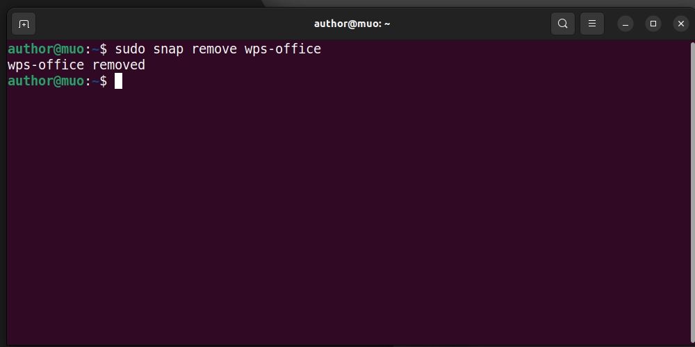 حذف نصب wps در اوبونتو با استفاده از snap