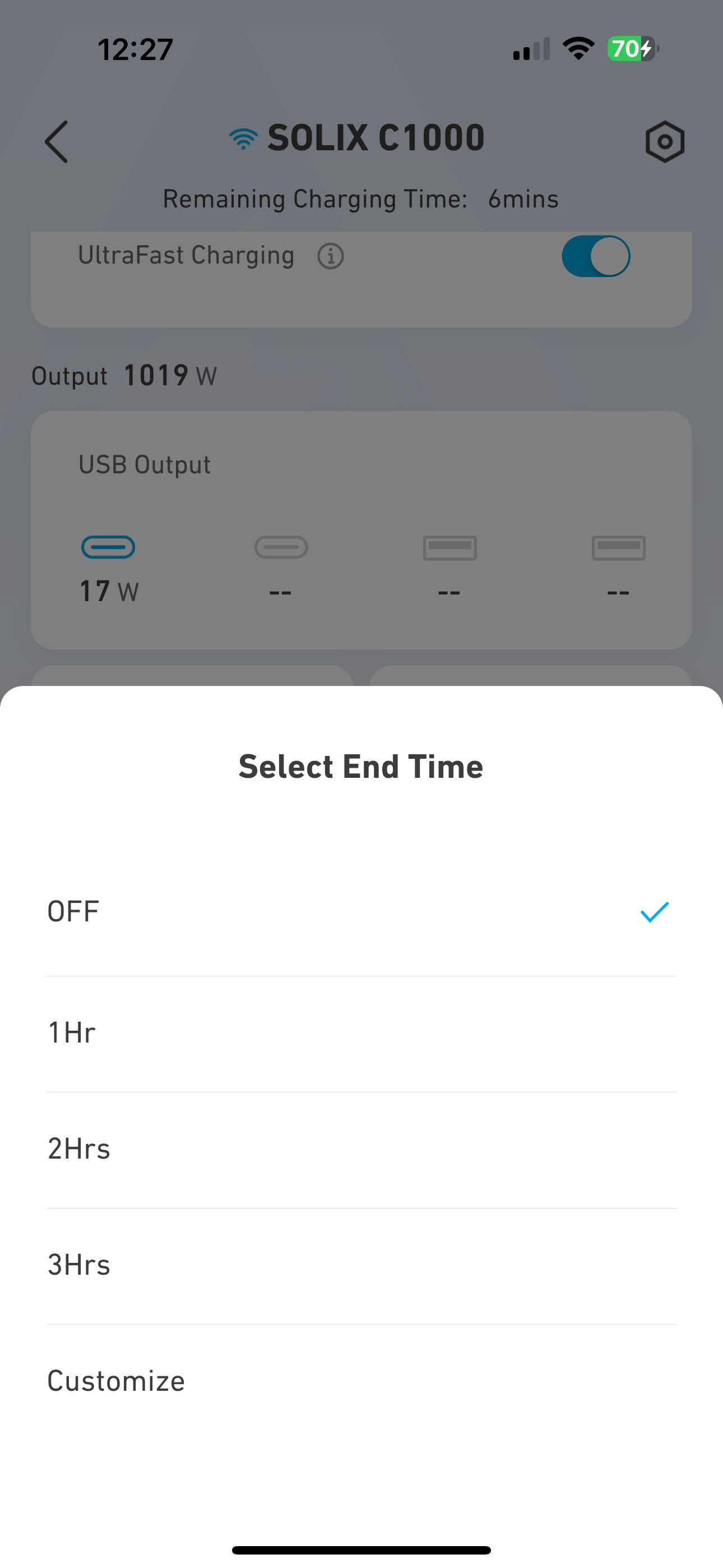 anker solix c1000 time off