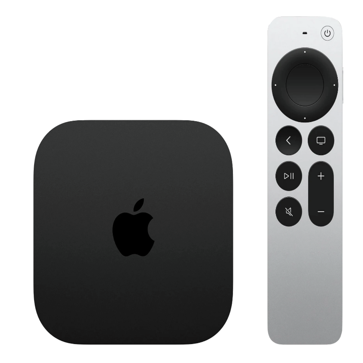 An Apple TV 4K 3rd Gen with Siri remote