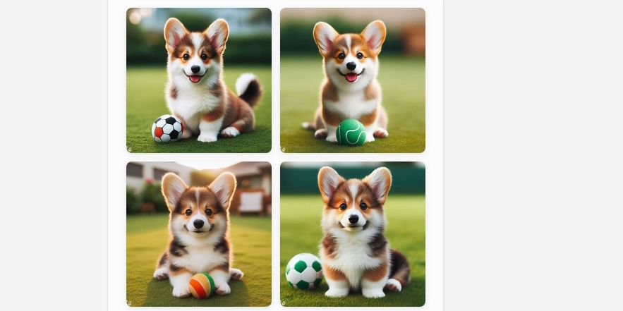 An image of a corgi generated by Copilot