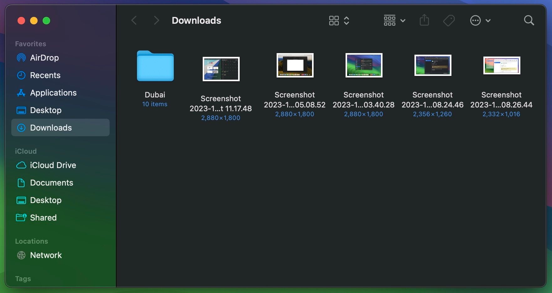 Downloads folder in macOS Sonoma