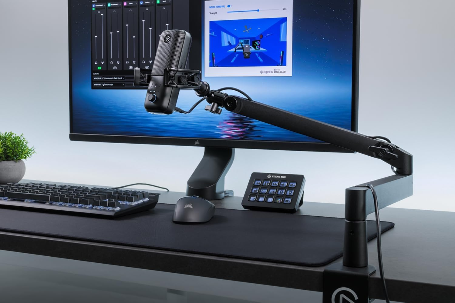 Elgato Wave Low Profile Mic Arm ready for streaming