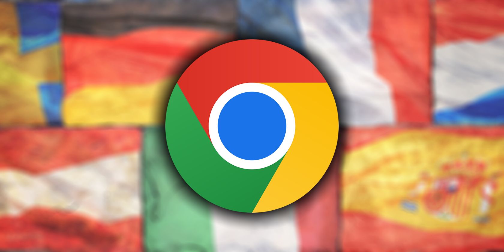 google chrome logo on country flag background