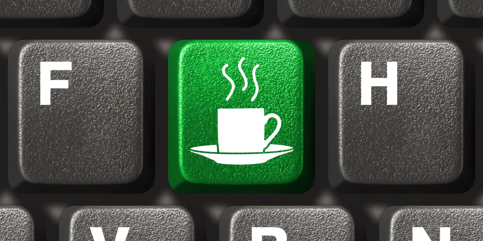 Green Coffee Cup Key on Keyboard
