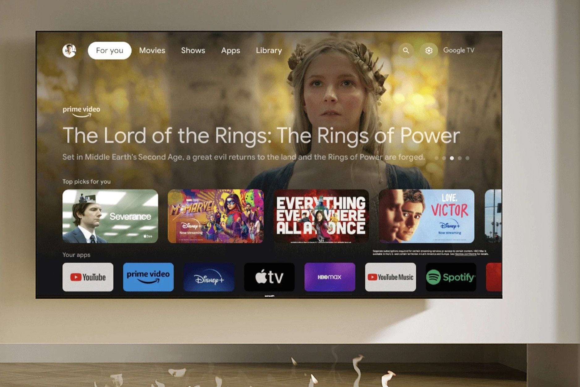 hisense u8k tv showing the Google TV platform on the screen