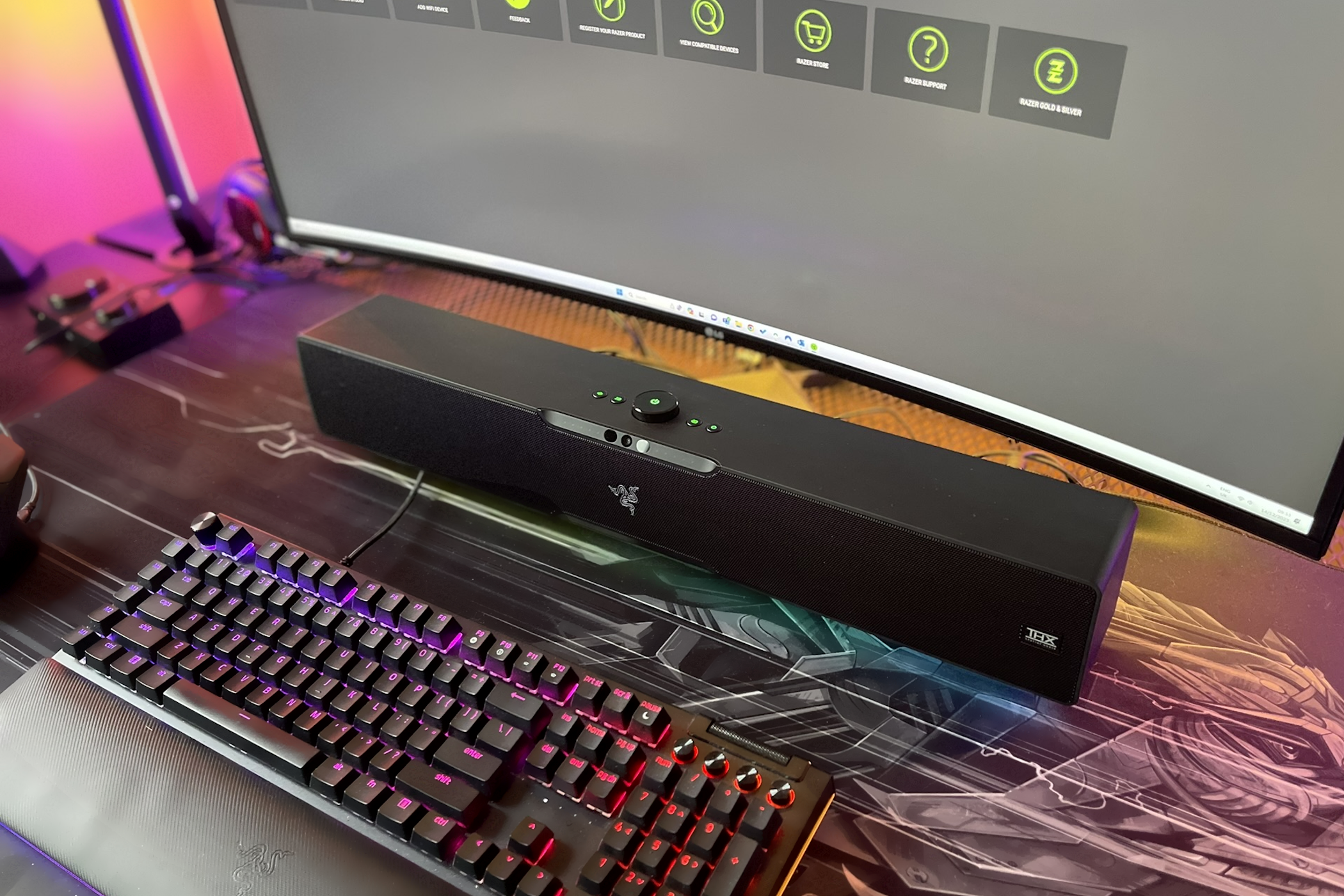 razer leviathan v2 pro on desk
