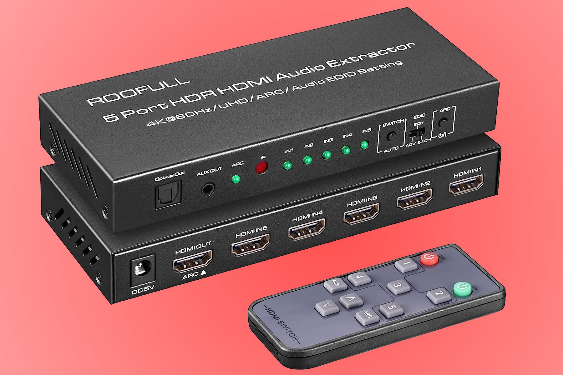 5-Port HDMI® Switch - 4K 60Hz, HDMI Selectors, Splitters, & Switches, HDMI