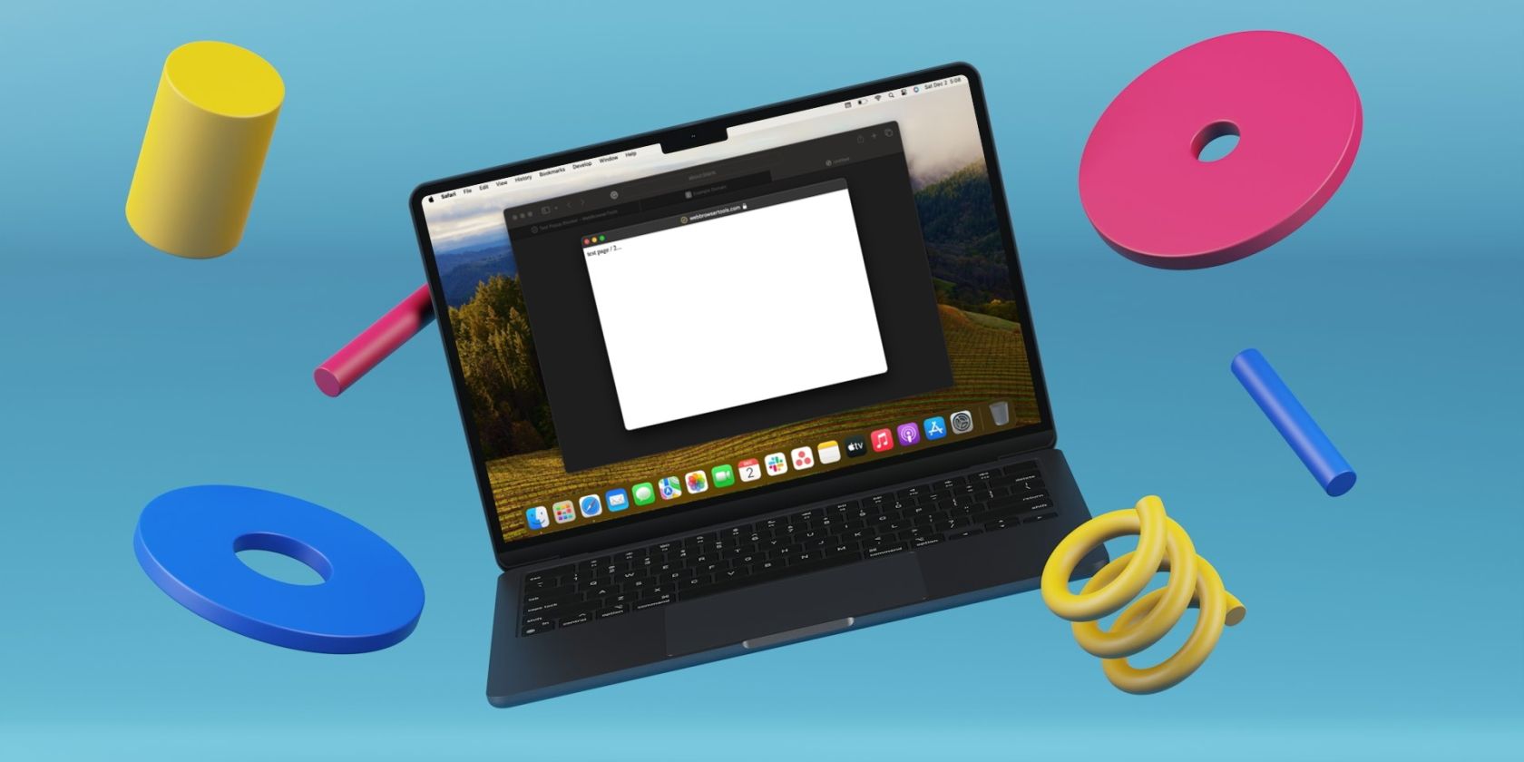 Safari displaying a pop-up window on a MacBook Air