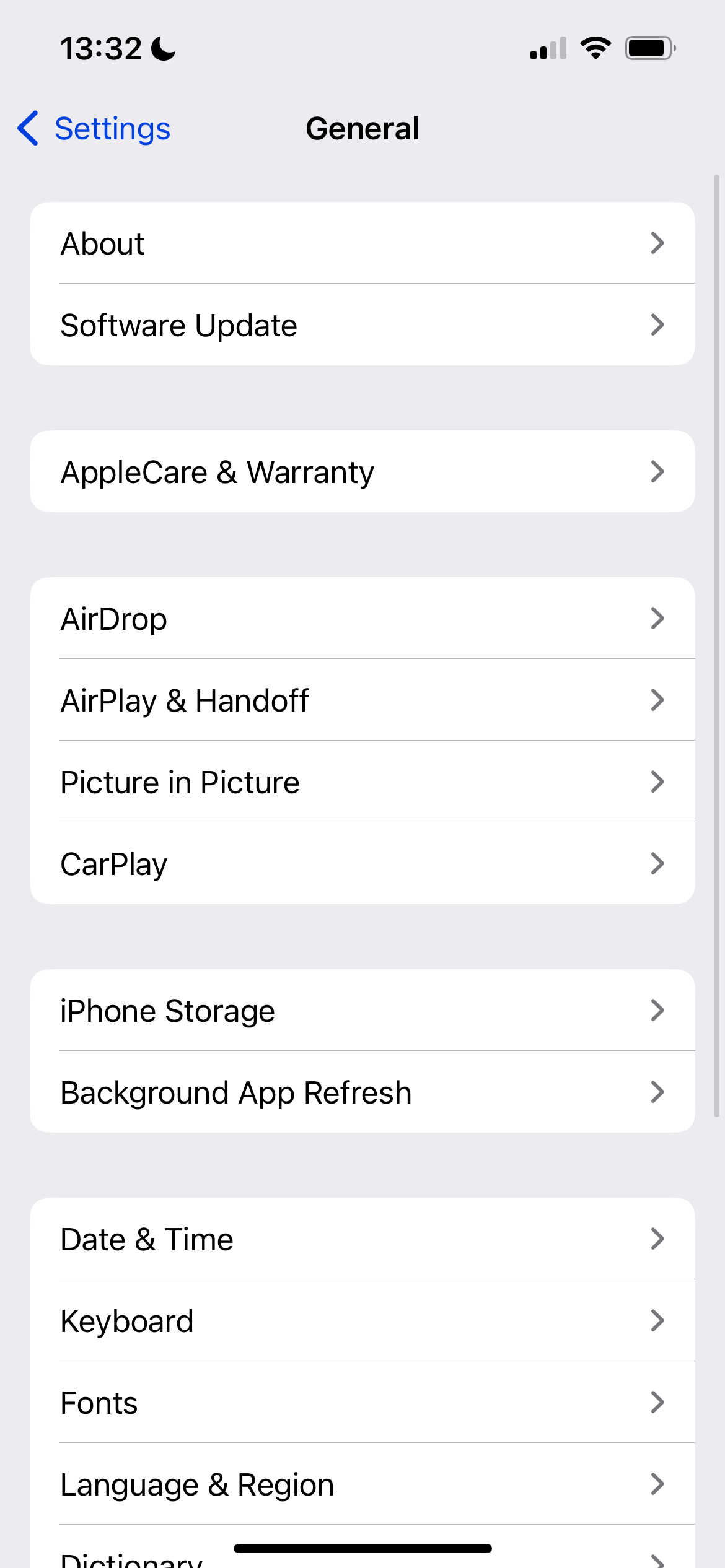 Select iPhone Storage in Settings on iOS 17