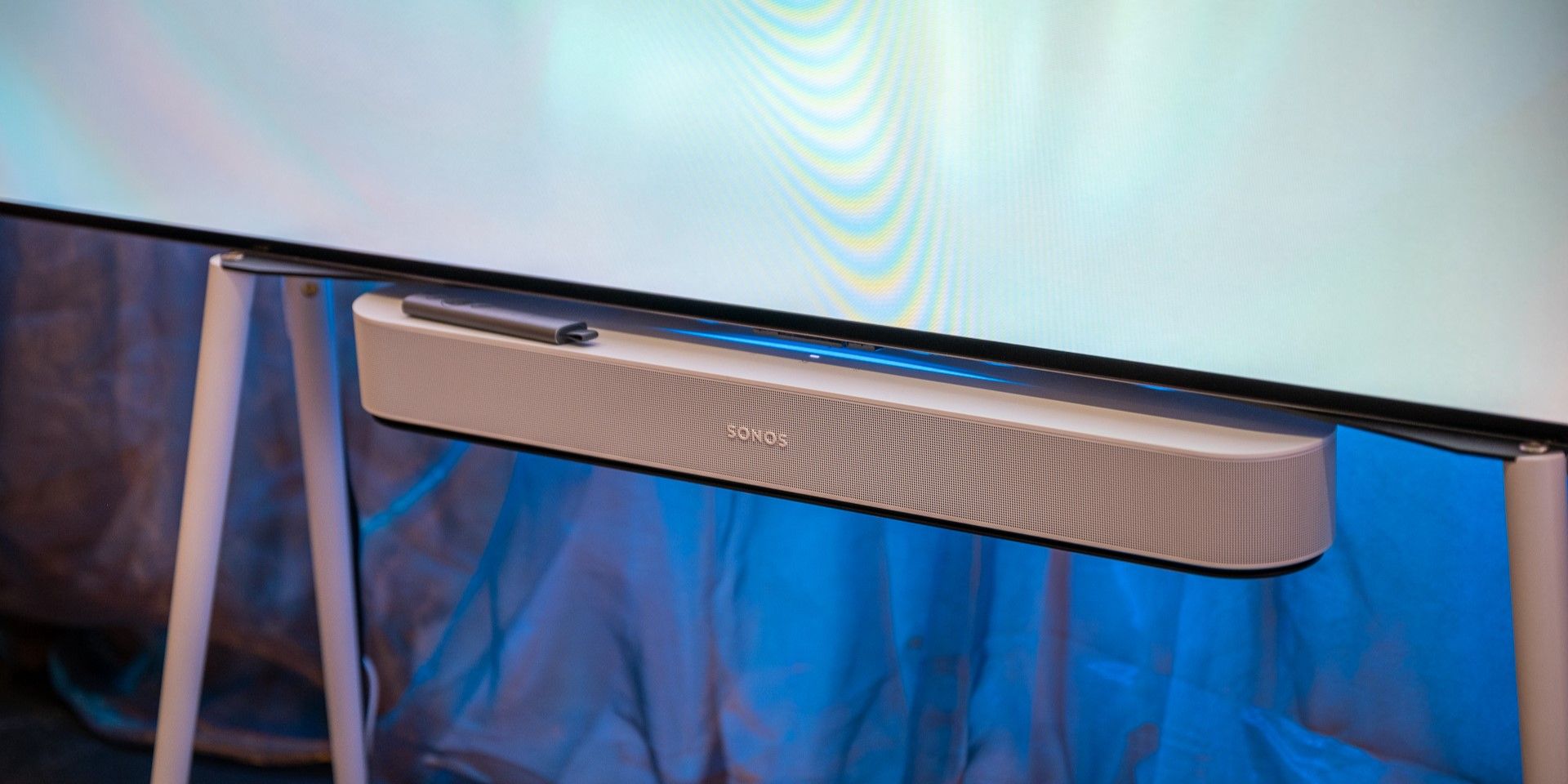 Sonos Beam Gen 2 soundbar mounted below a TV