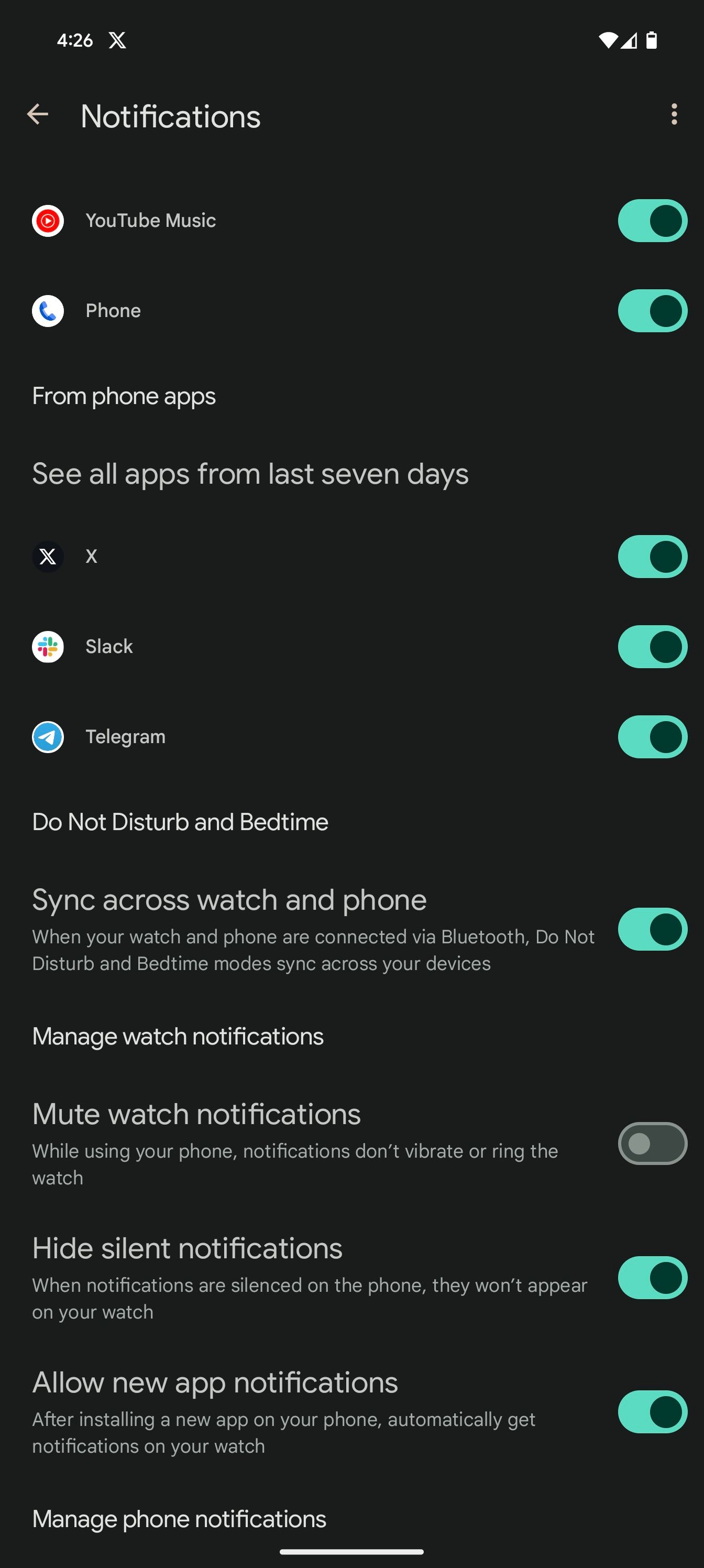 Sync Bedtime mode on Pixel Watch with paired phone