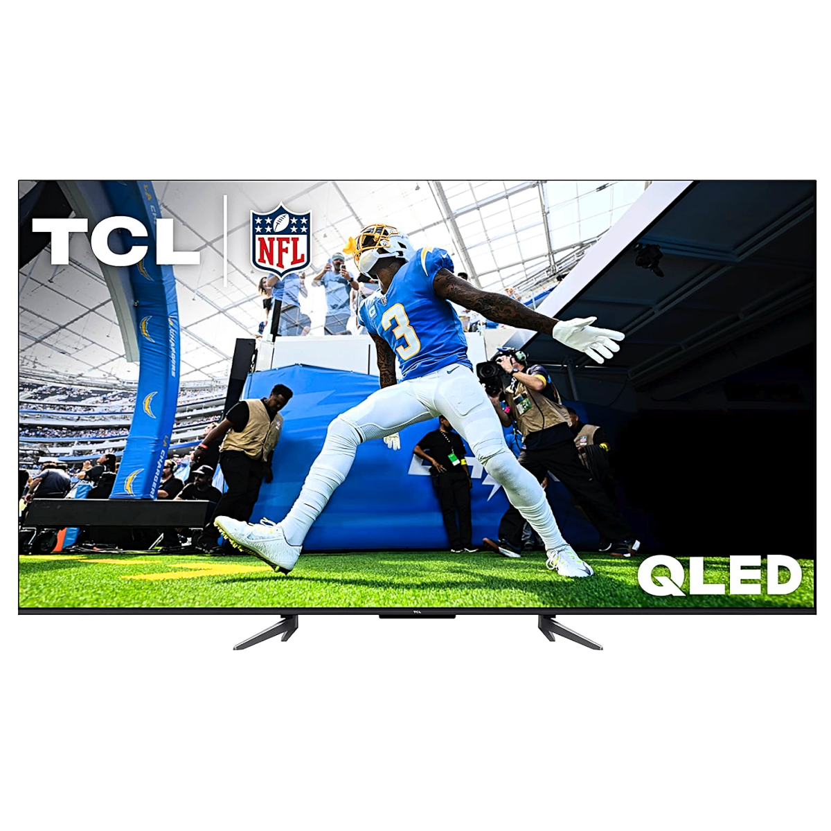 A TCL Q650G 4K QLED displaying NFL football