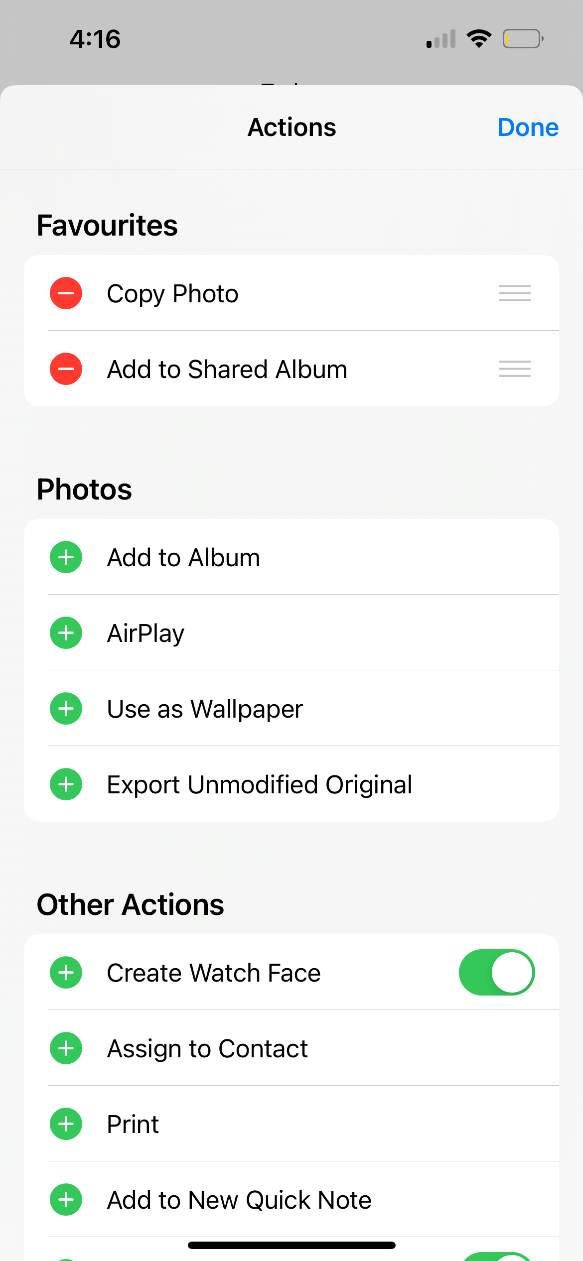 action settings in iphone share menu