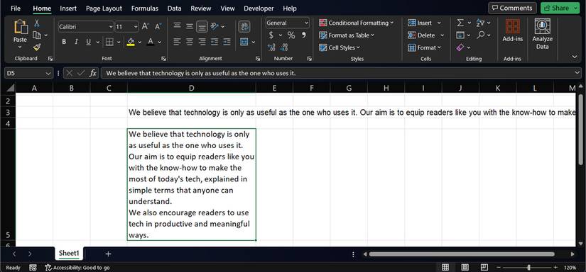 How to Start a New Line in an Excel Cell