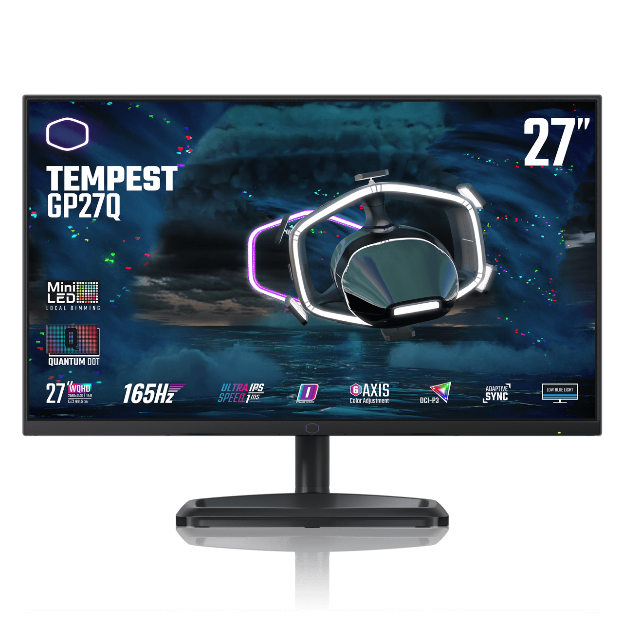 The Cooler Master Tempest GP27Q mini-LED gaming monitor.