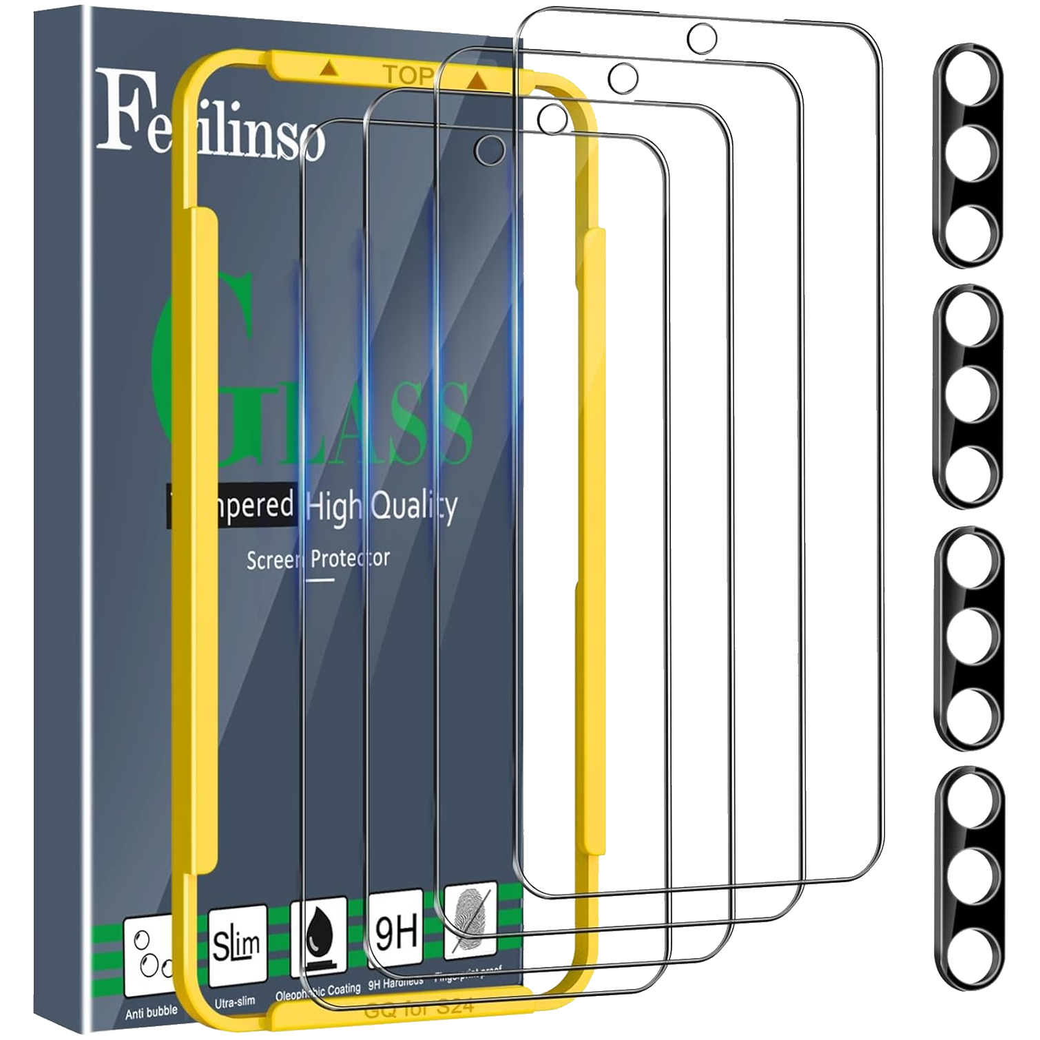 ferilinso tempered glass screen protector for samsung galaxy s24