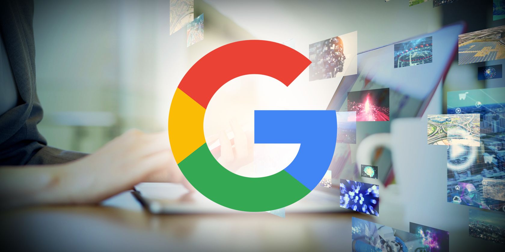 google logo on advertising background