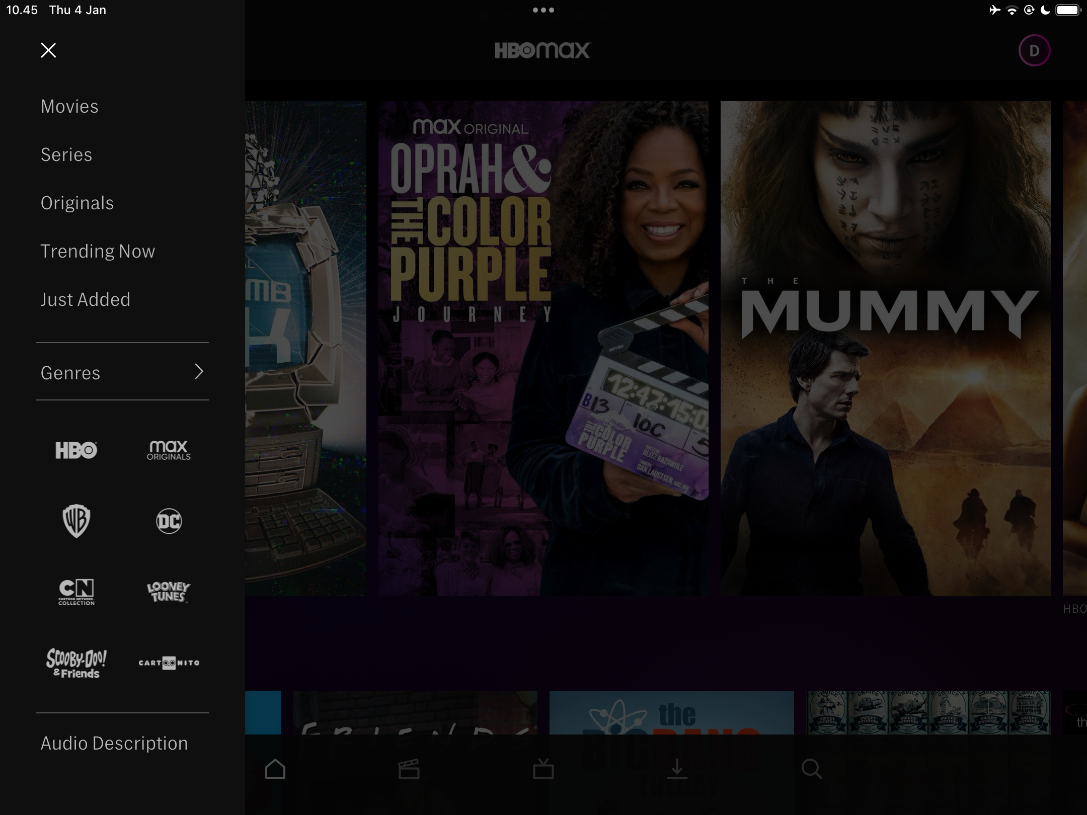 The HBO Max App Interface