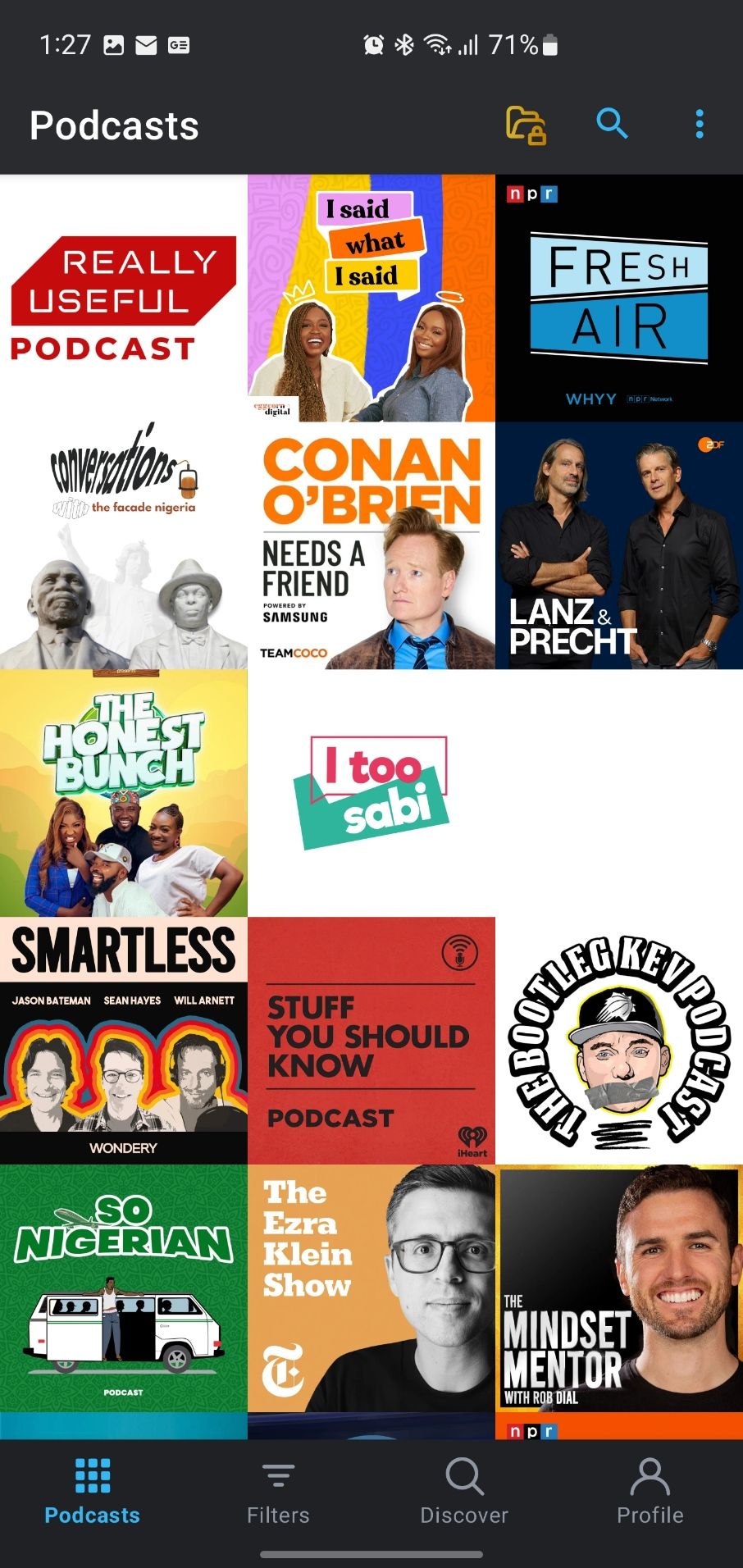 Imported shows from OPML file on Pocket Casts