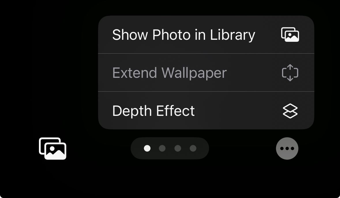 iOS Lock Screen Depth Effect Menu Option