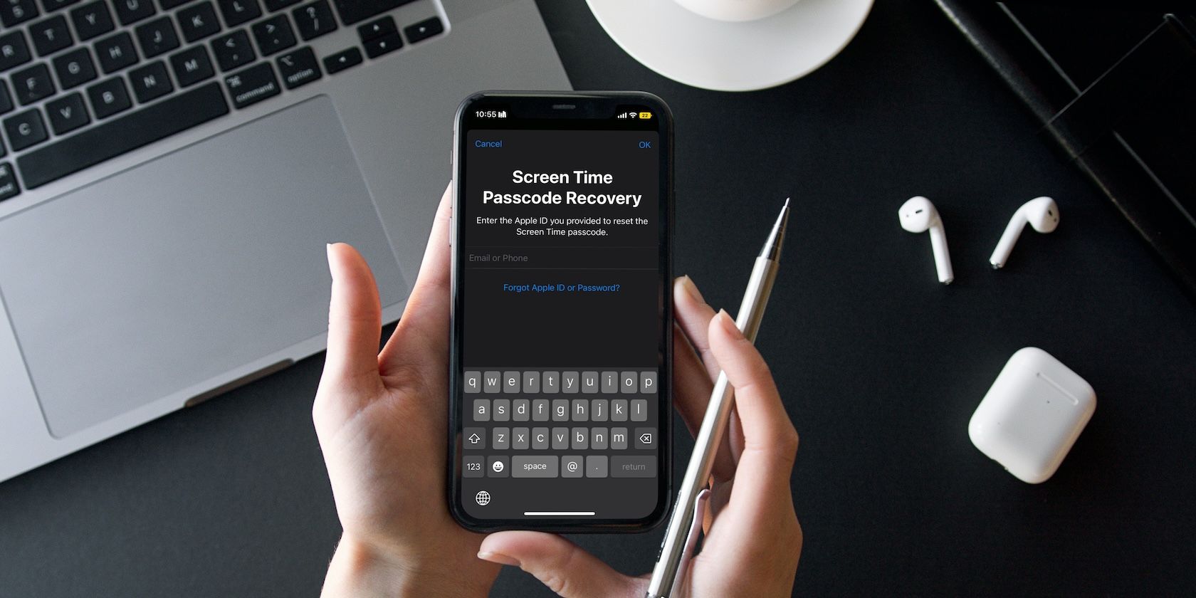 User trying to recover Screen Time passcode on their iPhone