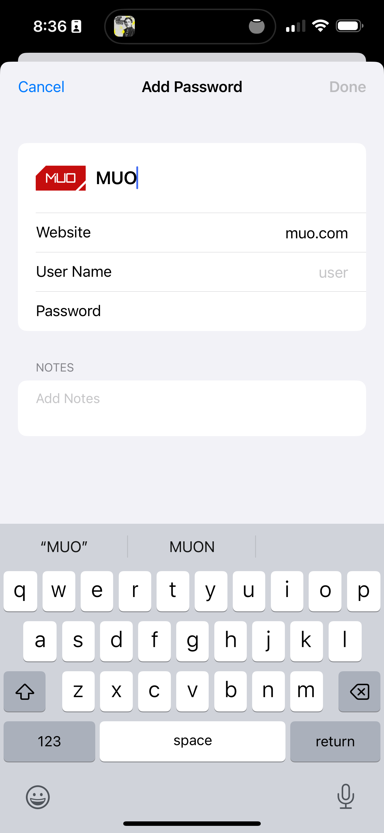 iphone icloud keychain create password
