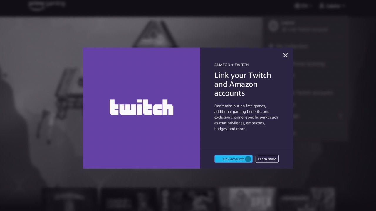 Link Accounts to Link Twitch Account to Prime Gaming