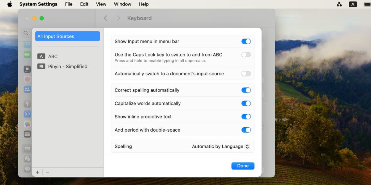 mac keyboard input setting