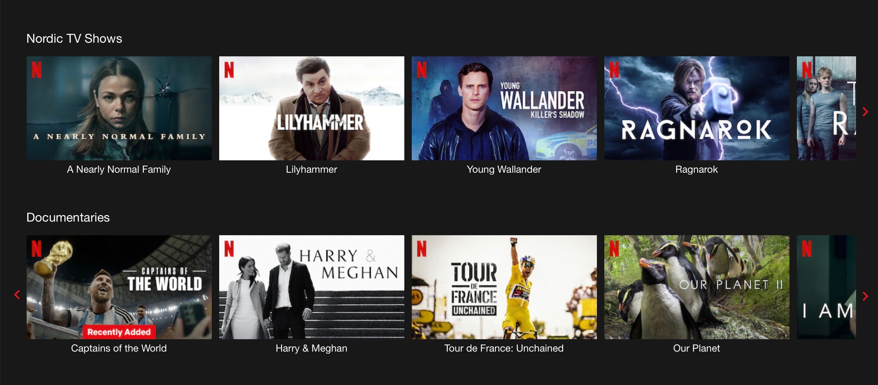 Netflix Original Programs Appearing on the App 