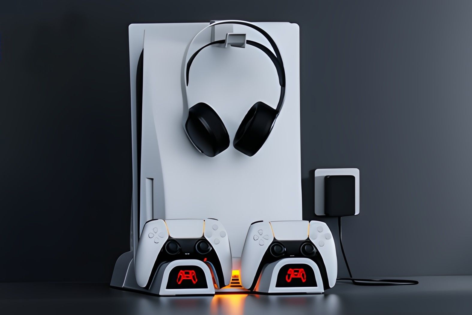The NexiGo PS5 Cooling Stand on a desk