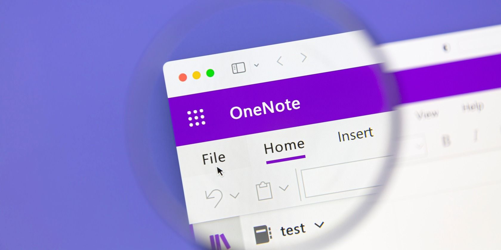 Microsoft OneNote closeup on a computer screen