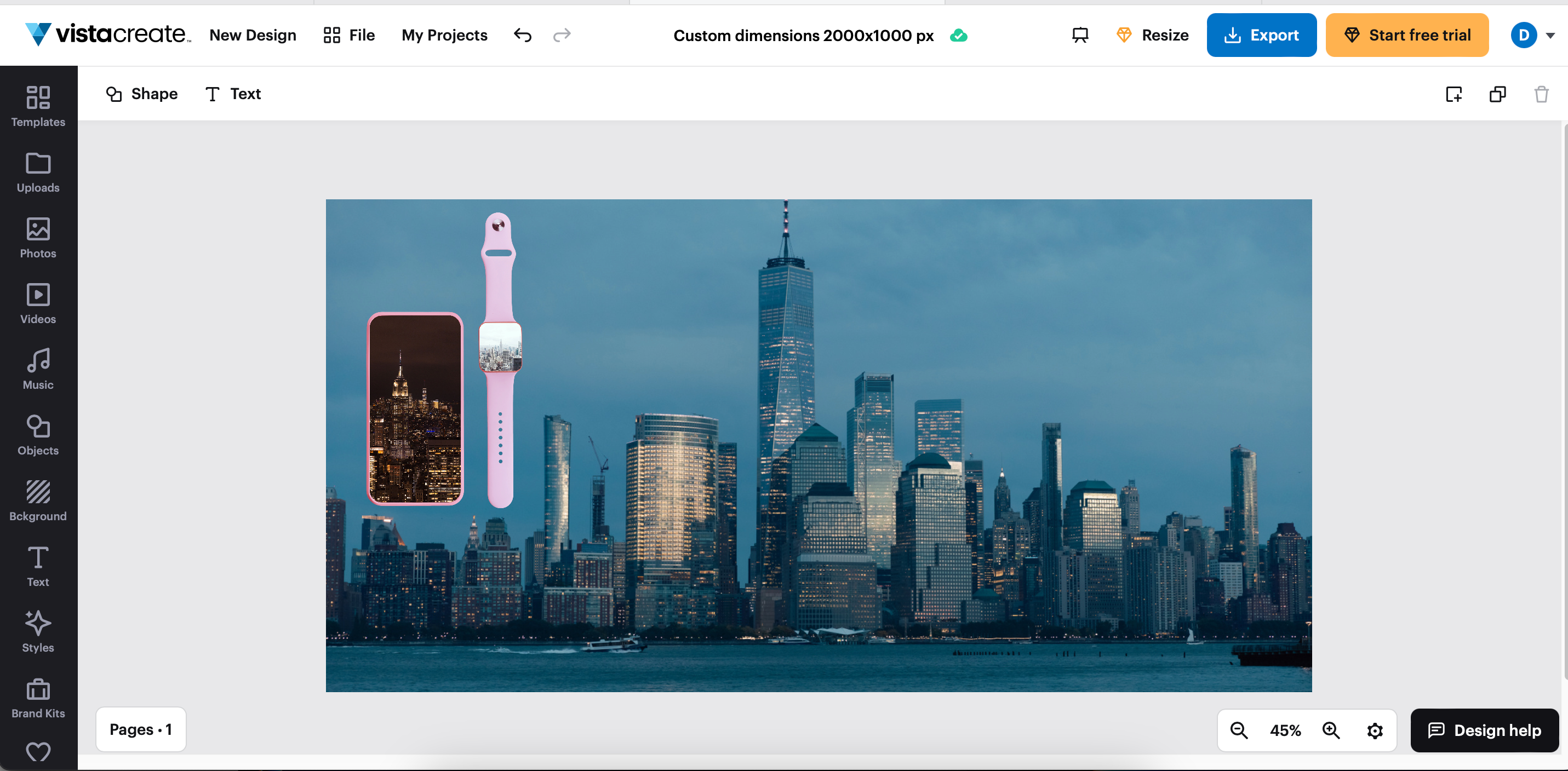 تصاویر اضافه شده به یک مدل در VistaCreate