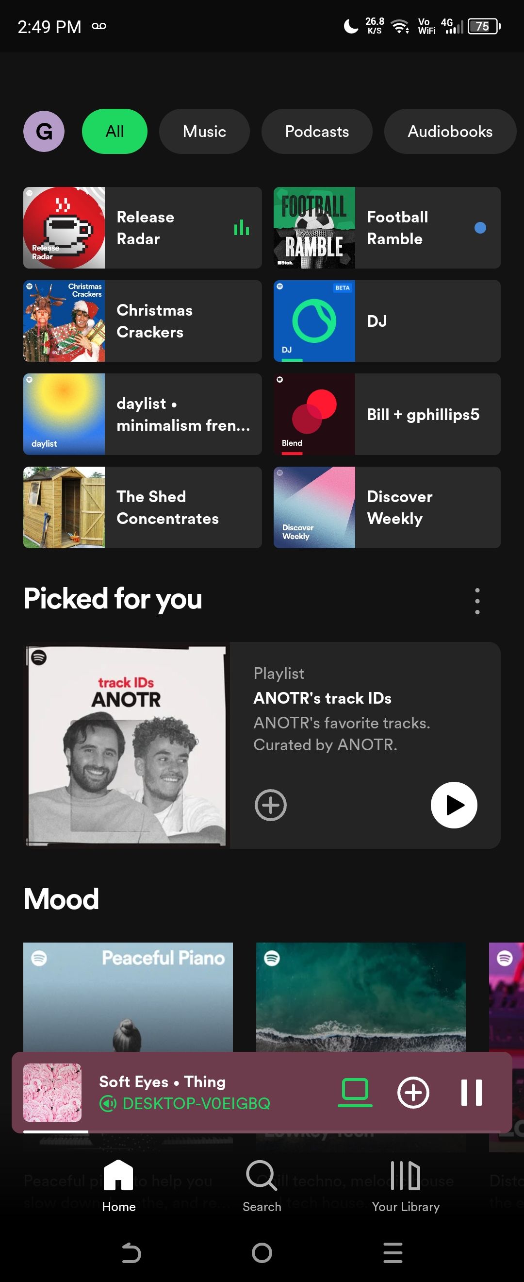 spotify home page android